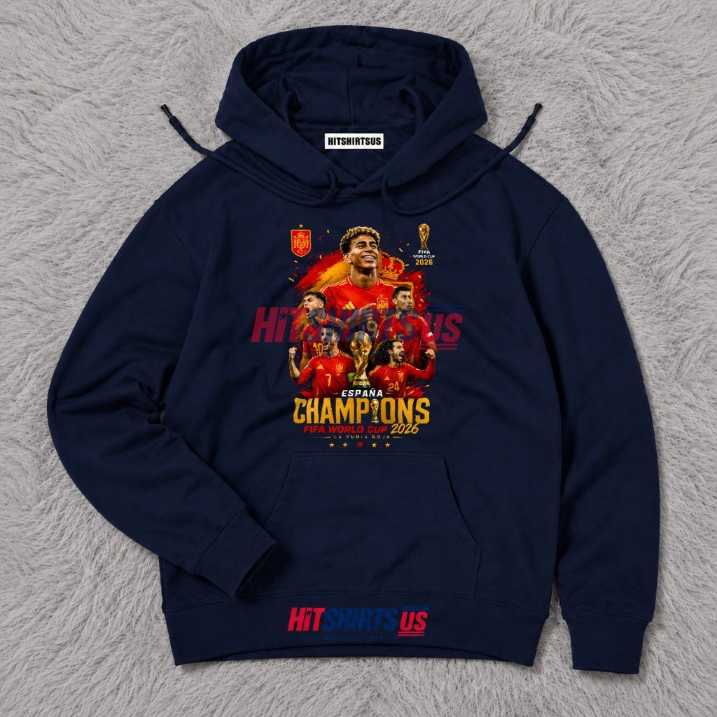 Espana Champions FIFA World Cup 2026 Spain Soccer Hoodie Espana Champions FIFA World Cup 2026 Spain Soccer Hoodie