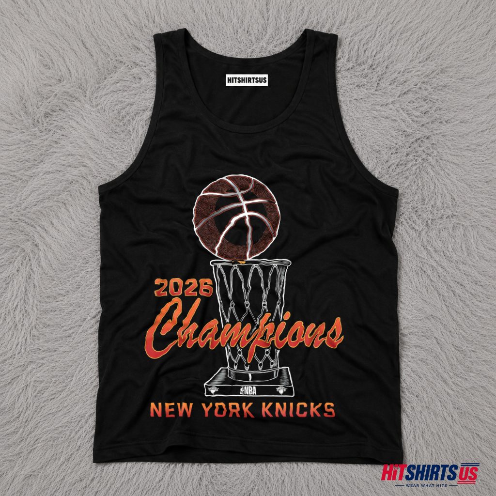 Gold Larry OBrien Trophy New York Knicks 2026 NBA Champions Tank Top Gold Larry OBrien Trophy New York Knicks 2026 NBA Champions Tank Top
