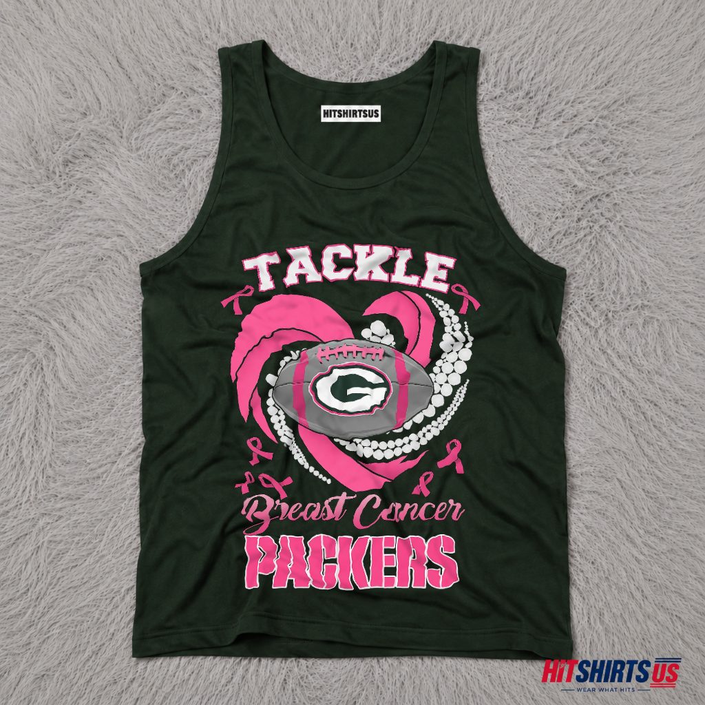 Green Bay Packers Breast Cancer Awareness Pink Ribbon Tank Top Green Bay Packers Breast Cancer Awareness Pink Ribbon Tank Top