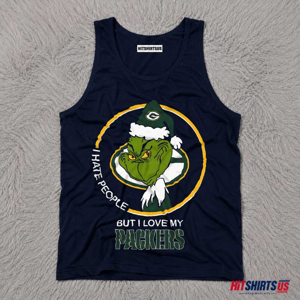 Green Bay Packers Grinch I Hate People Christmas Tank Top Green Bay Packers Grinch I Hate People Christmas Tank Top