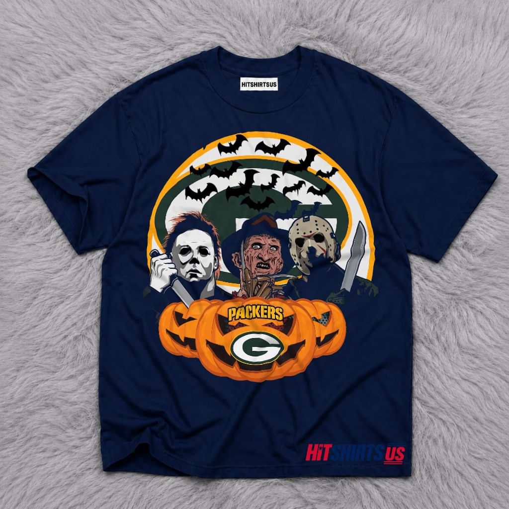 Green Bay Packers Halloween Michael Myers Freddy Jason Horror T-Shirt