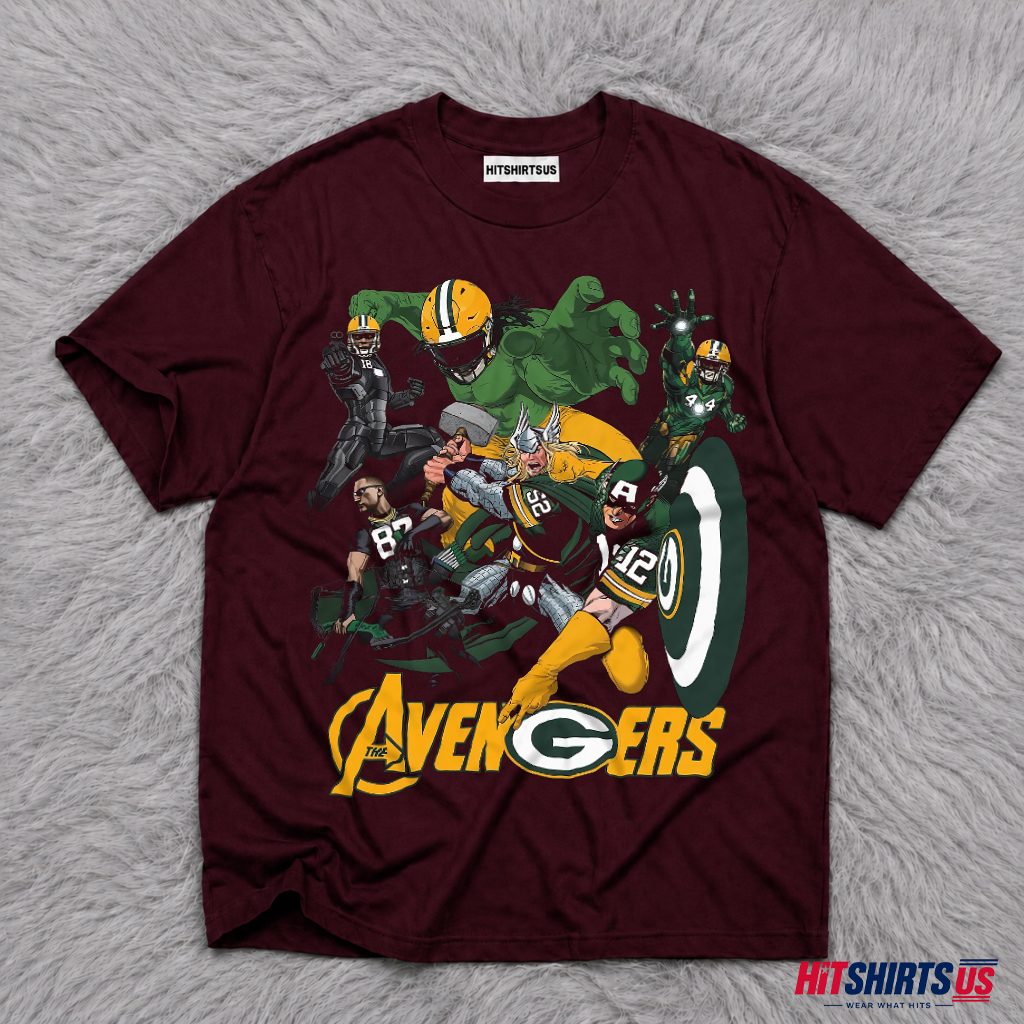 Green Bay Packers Marvel Avengers Superhero T-Shirt