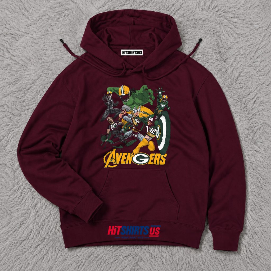 Green Bay Packers Marvel Avengers Superhero Hoodie Green Bay Packers Marvel Avengers Superhero Hoodie