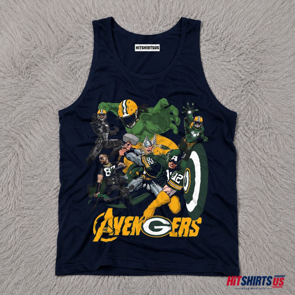 Green Bay Packers Marvel Avengers Superhero Tank Top Green Bay Packers Marvel Avengers Superhero Tank Top
