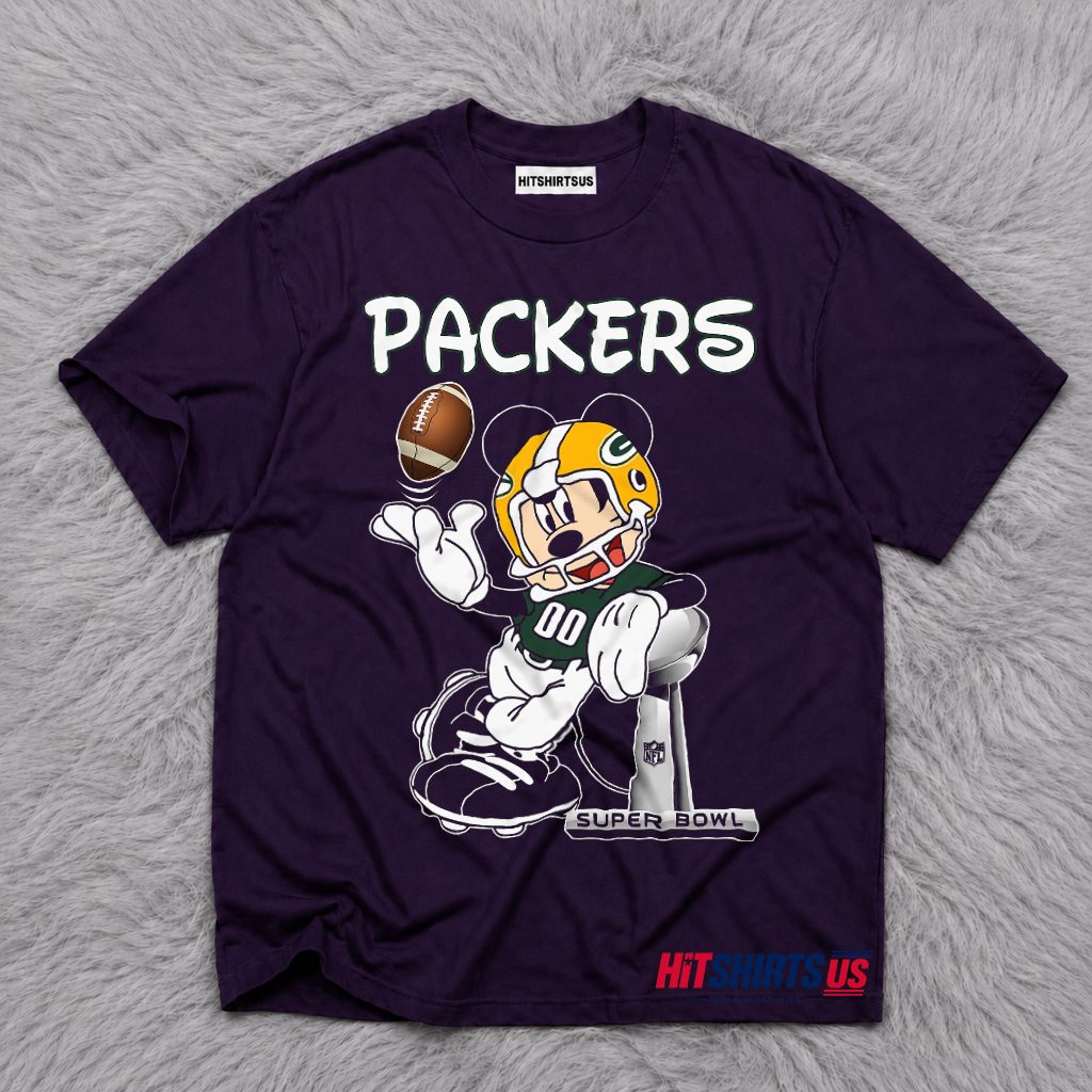Green Bay Packers Mickey Mouse Super Bowl Trophy T-Shirt