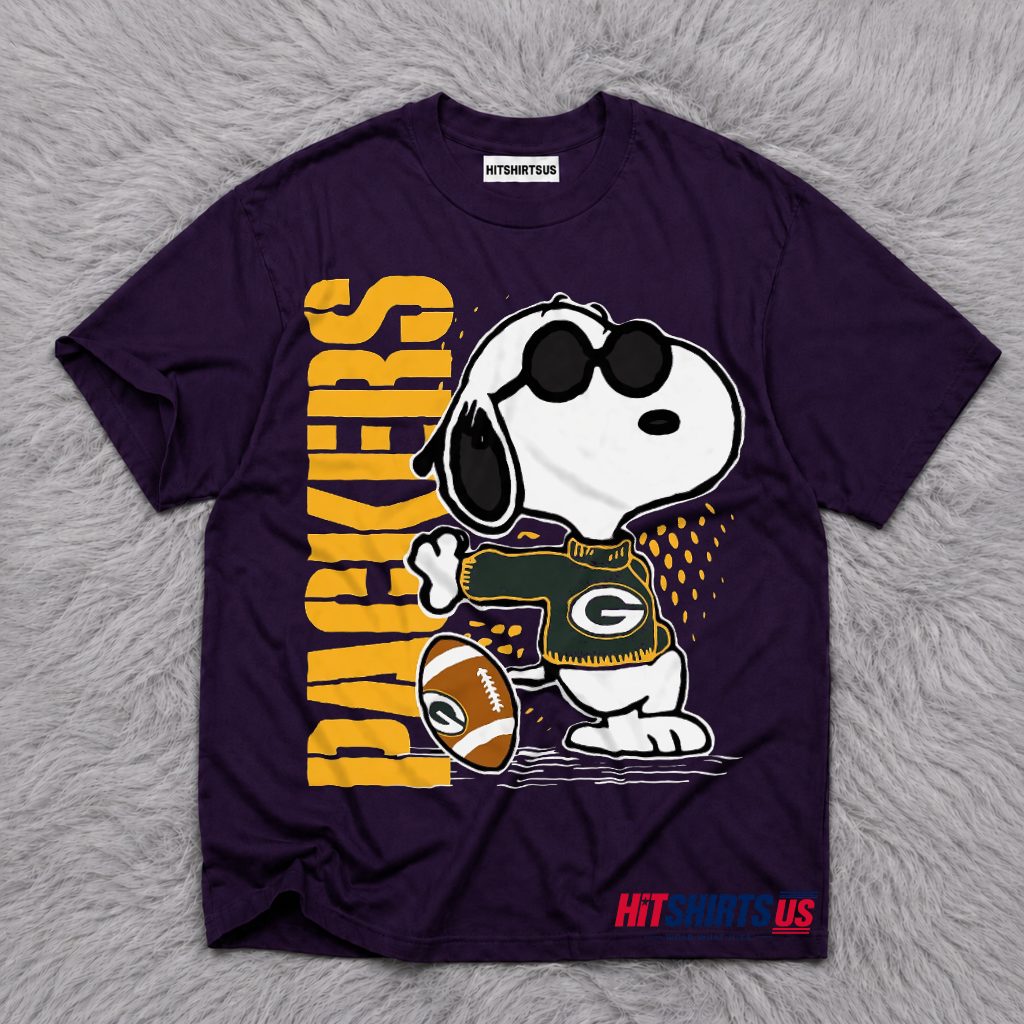 Green Bay Packers Snoopy Cool Football Fan T-Shirt