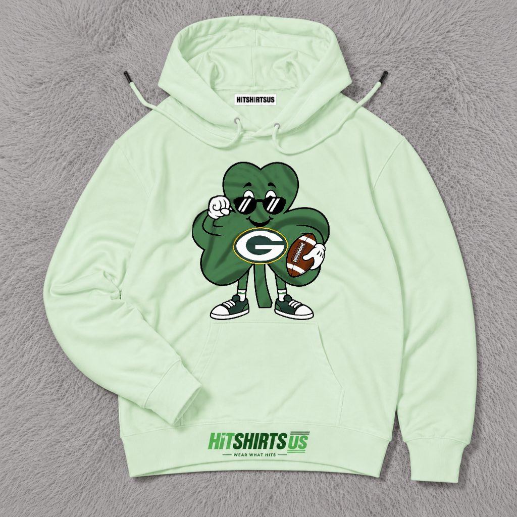 Green Bay Packers St. Patrick's Day Dabbing Shamrock Hoodie Green Bay Packers St. Patrick's Day Dabbing Shamrock Hoodie
