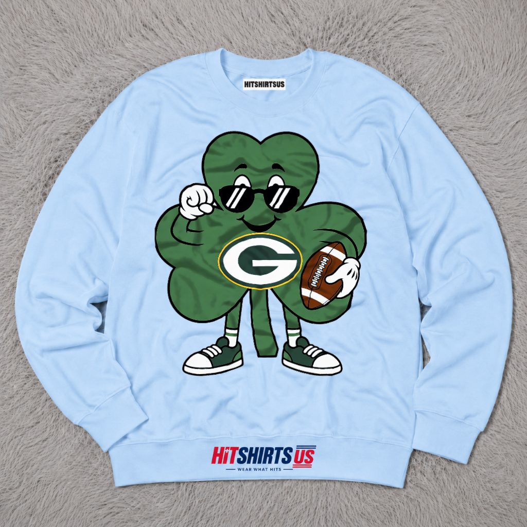 Green Bay Packers St. Patrick's Day Dabbing Shamrock Long Sleeve Green Bay Packers St. Patrick's Day Dabbing Shamrock Long Sleeve