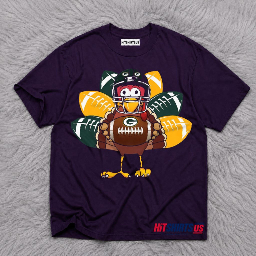 Green Bay Packers Thanksgiving Turkey Football Helmet T-Shirt