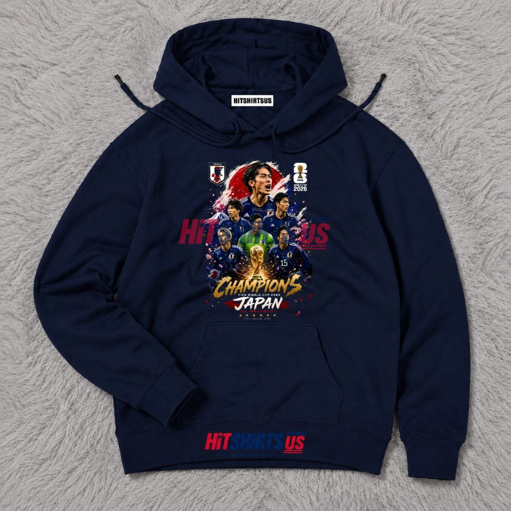Japan Champions FIFA World Cup 2026 Samurai Blue Hoodie Japan Champions FIFA World Cup 2026 Samurai Blue Hoodie