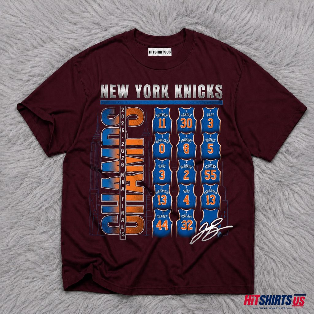 New York Knicks 2025 2026 NBA Finals Champs Roster Jersey T-Shirt