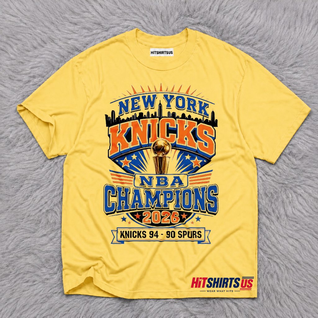New York Knicks NBA Champions 2026 Beat Spurs 94 90 Trophy T-Shirt