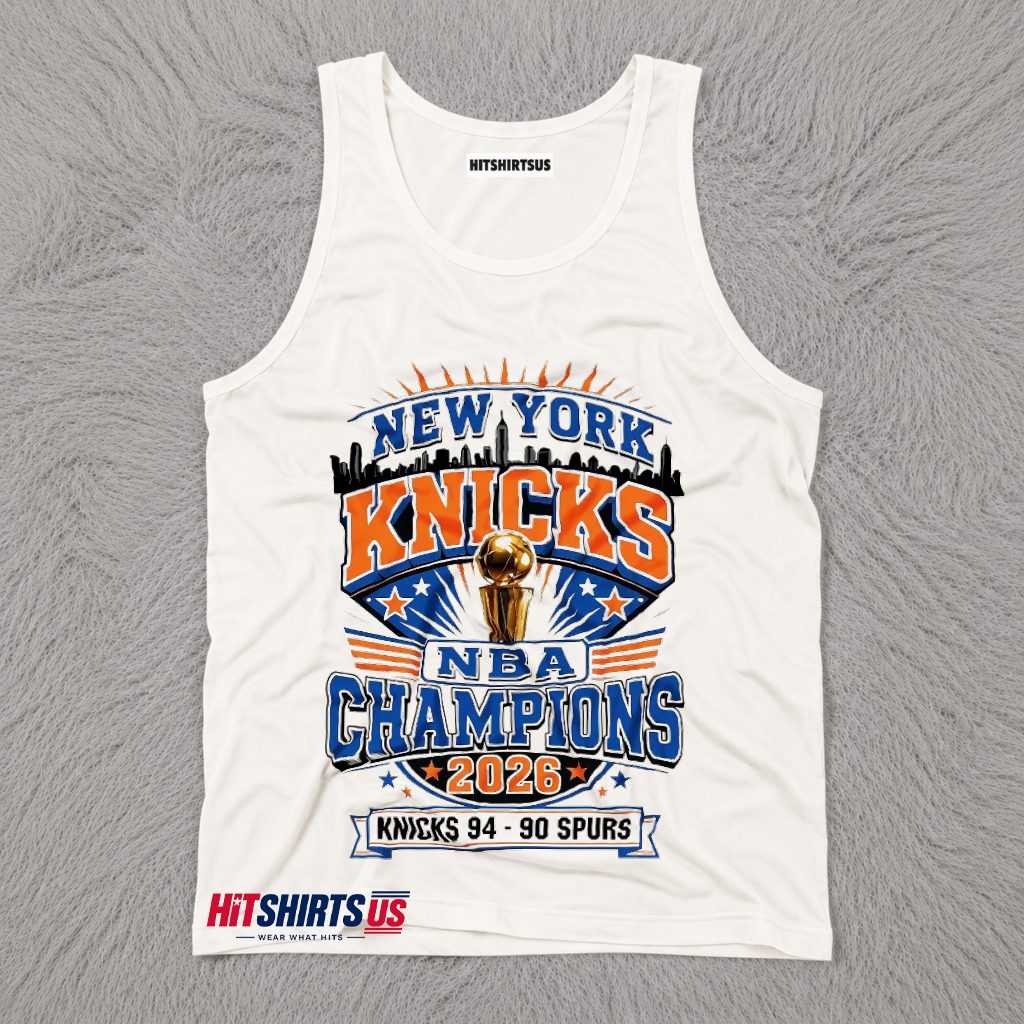 New York Knicks NBA Champions 2026 Beat Spurs 94 90 Trophy Tank Top New York Knicks NBA Champions 2026 Beat Spurs 94 90 Trophy Tank Top