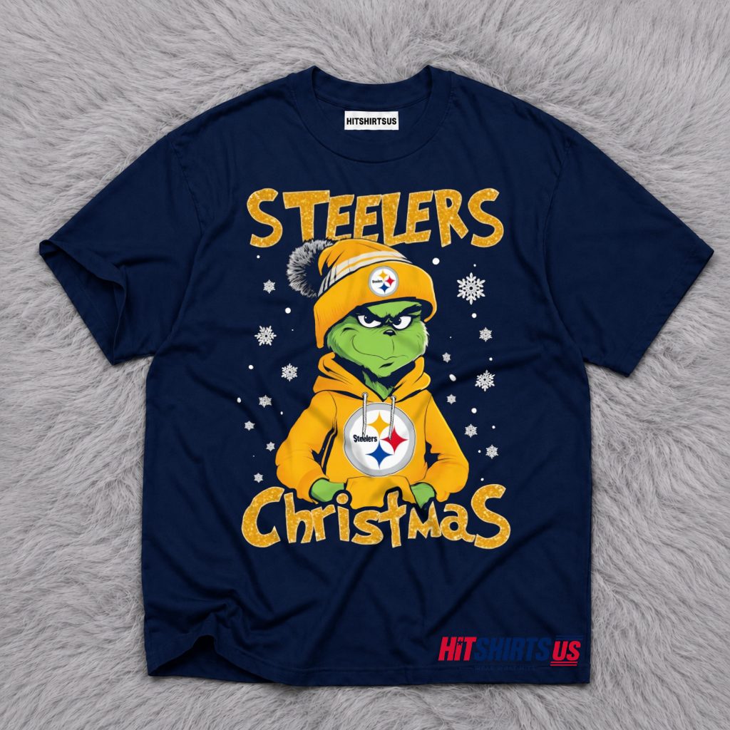 Pittsburgh Steelers Grinch Funny Christmas Snowflake Holiday T-Shirt
