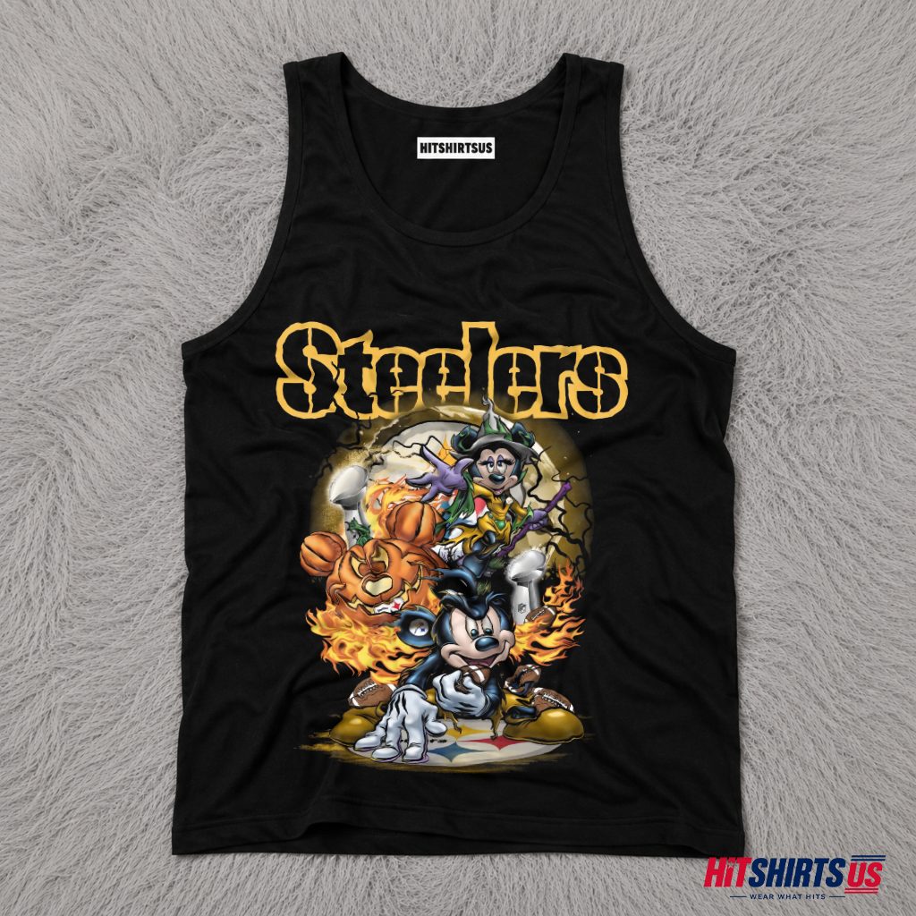 Pittsburgh Steelers Halloween Mickey Mouse Pumpkin Football Tank Top Pittsburgh Steelers Halloween Mickey Mouse Pumpkin Football Tank Top