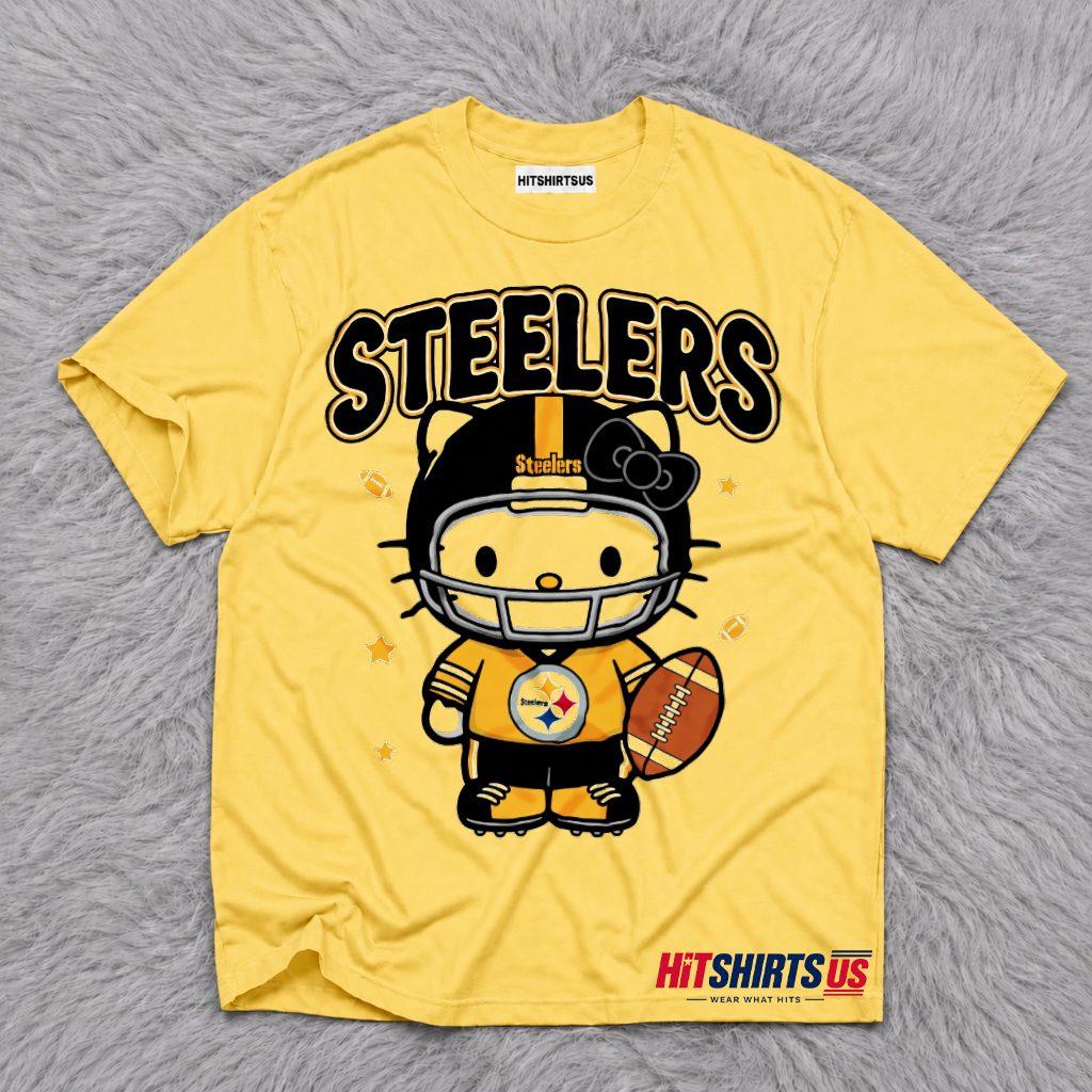 Pittsburgh Steelers Hello Kitty Cute Girls Women Football T-Shirt