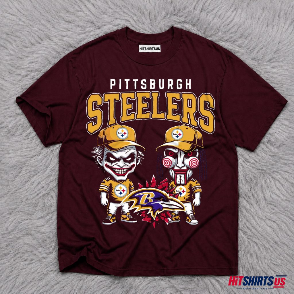 Pittsburgh Steelers Joker Jigsaw Horror Halloween Fan T-Shirt