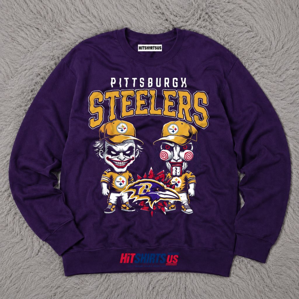 Pittsburgh Steelers Joker Jigsaw Horror Halloween Fan Long Sleeve Pittsburgh Steelers Joker Jigsaw Horror Halloween Fan Long Sleeve