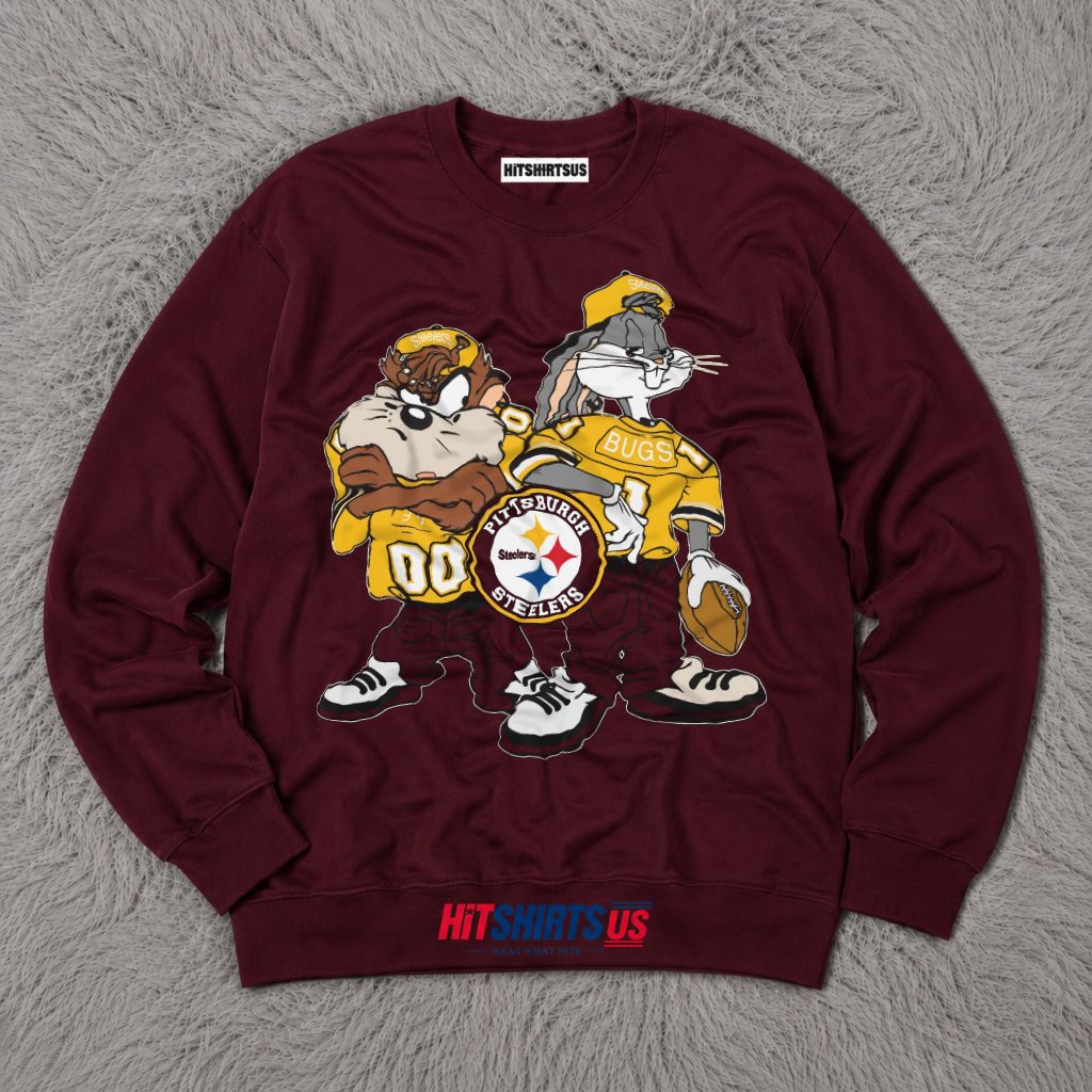 Pittsburgh Steelers Looney Tunes Bugs Bunny Taz Football Long Sleeve Pittsburgh Steelers Looney Tunes Bugs Bunny Taz Football Long Sleeve