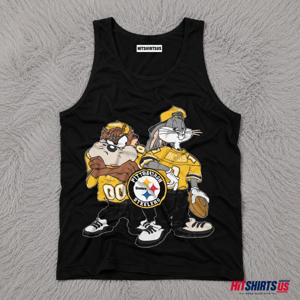 Pittsburgh Steelers Looney Tunes Bugs Bunny Taz Football Tank Top Pittsburgh Steelers Looney Tunes Bugs Bunny Taz Football Tank Top