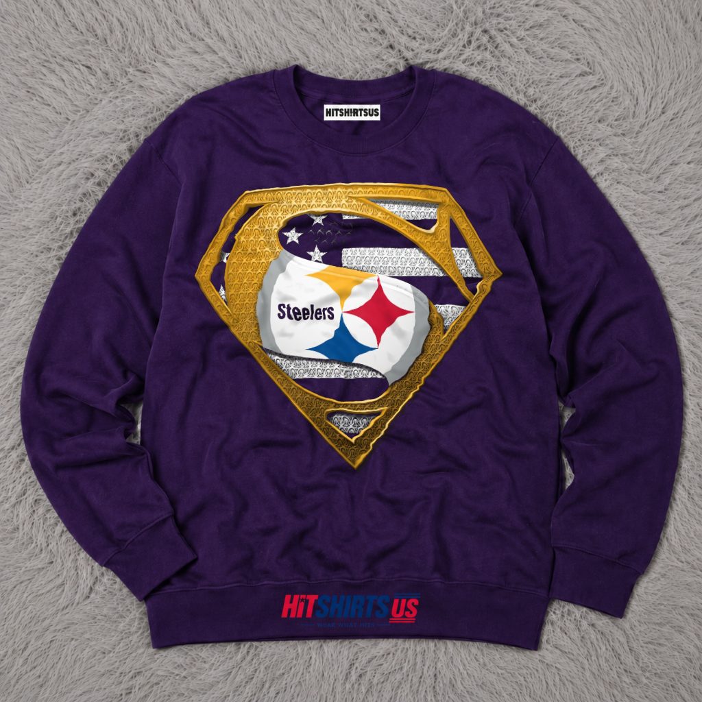Pittsburgh Steelers Superman Logo Football Fan Long Sleeve Pittsburgh Steelers Superman Logo Football Fan Long Sleeve