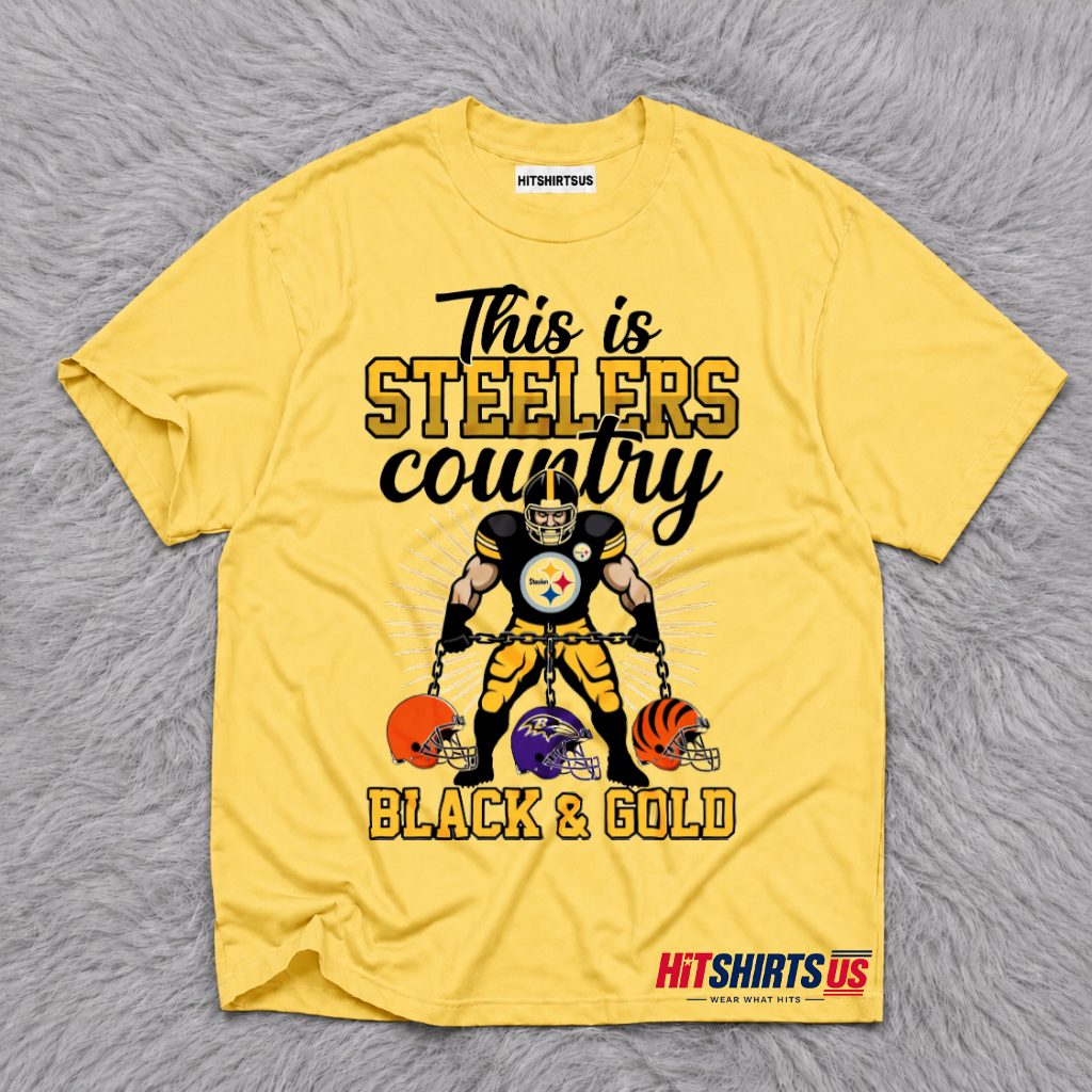 Pittsburgh Steelers This Is Steelers Country Black And Gold T-Shirt