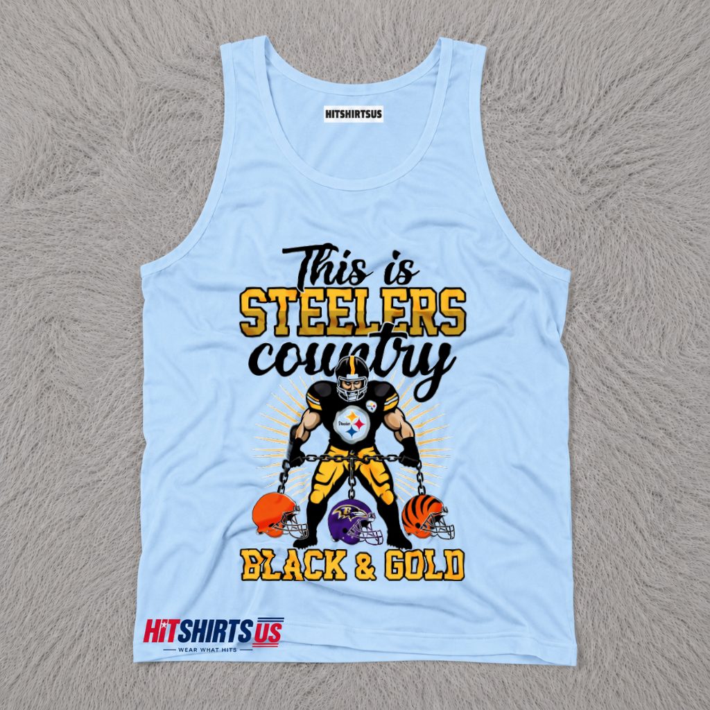 Pittsburgh Steelers This Is Steelers Country Black And Gold Tank Top Pittsburgh Steelers This Is Steelers Country Black And Gold Tank Top