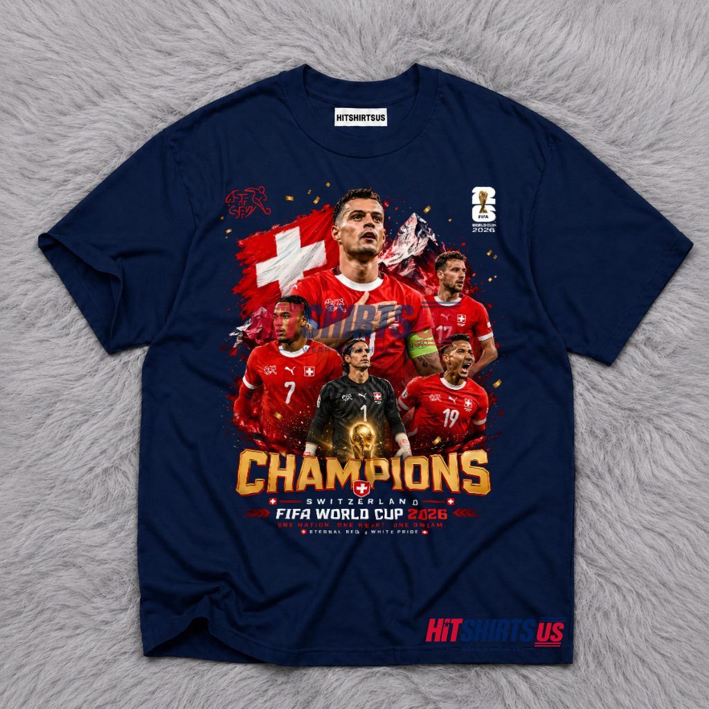 Switzerland Champions FIFA World Cup 2026 Xhaka Soccer T-Shirt