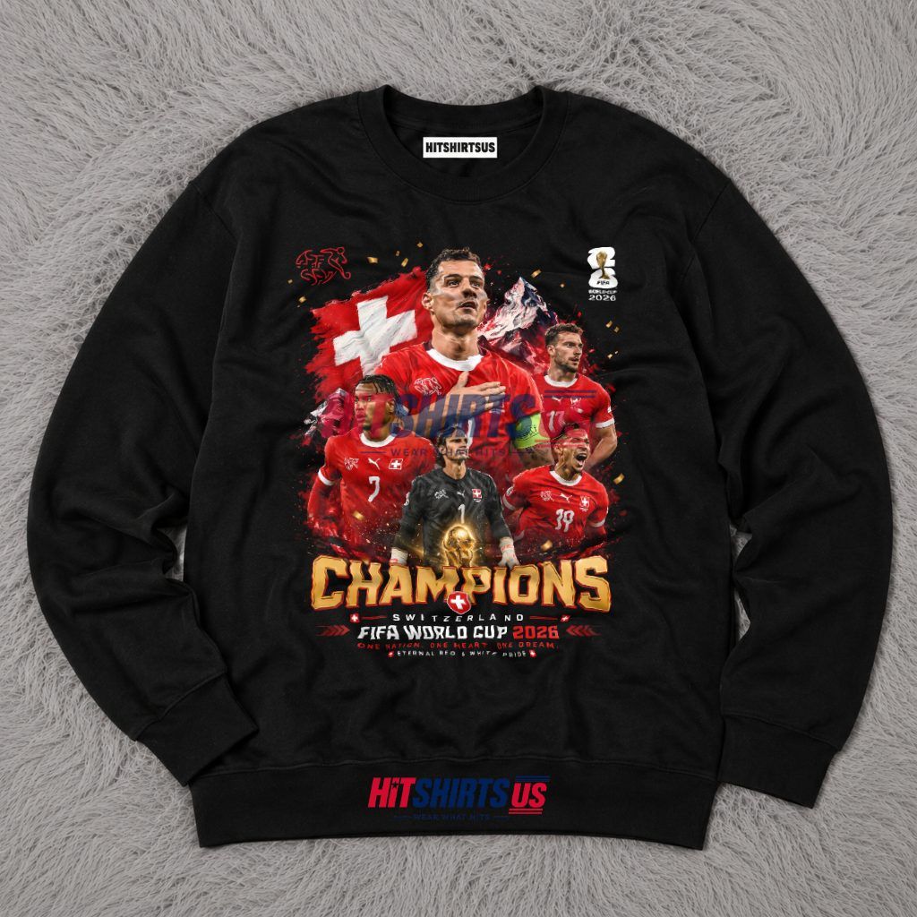 Switzerland Champions FIFA World Cup 2026 Xhaka Soccer Long Sleeve Switzerland Champions FIFA World Cup 2026 Xhaka Soccer Long Sleeve