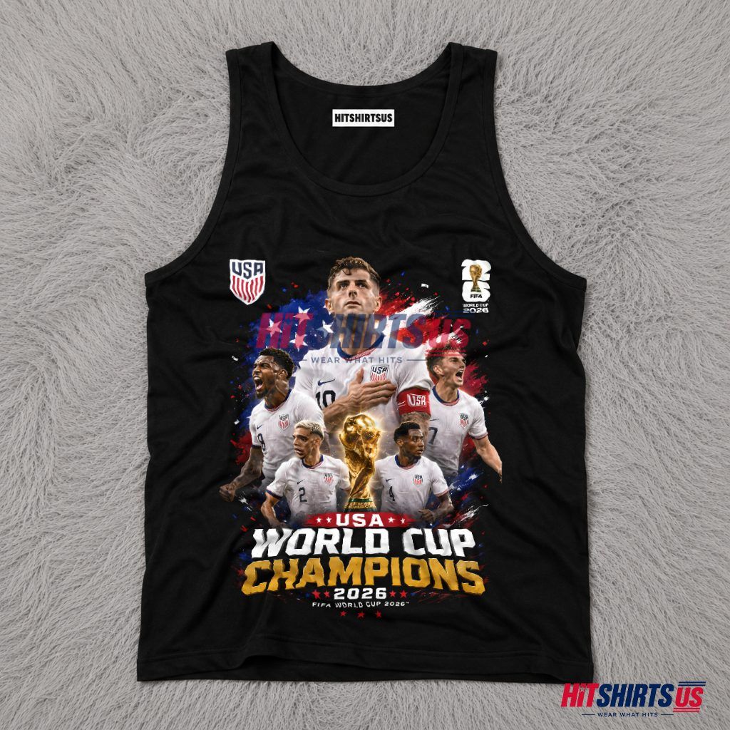 USA World Cup Champions FIFA 2026 Pulisic Soccer Tank Top USA World Cup Champions FIFA 2026 Pulisic Soccer Tank Top