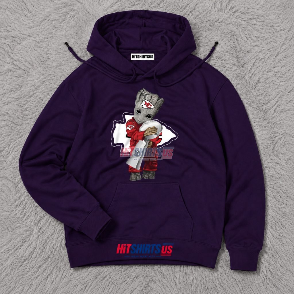 Baby Groot Kansas City Chiefs Championship Trophy Hoodie Baby Groot Kansas City Chiefs Championship Trophy Hoodie