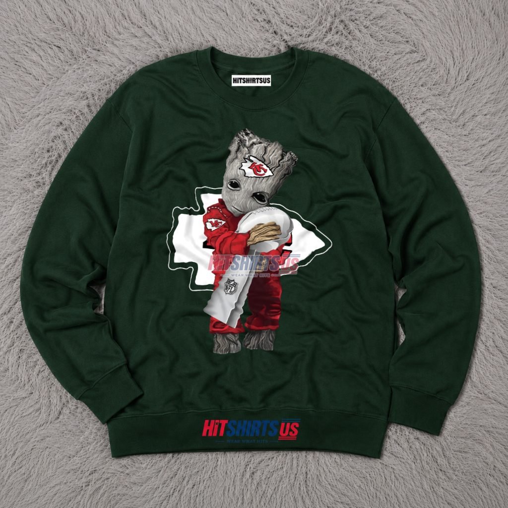 Baby Groot Kansas City Chiefs Championship Trophy Long Sleeve Baby Groot Kansas City Chiefs Championship Trophy Long Sleeve