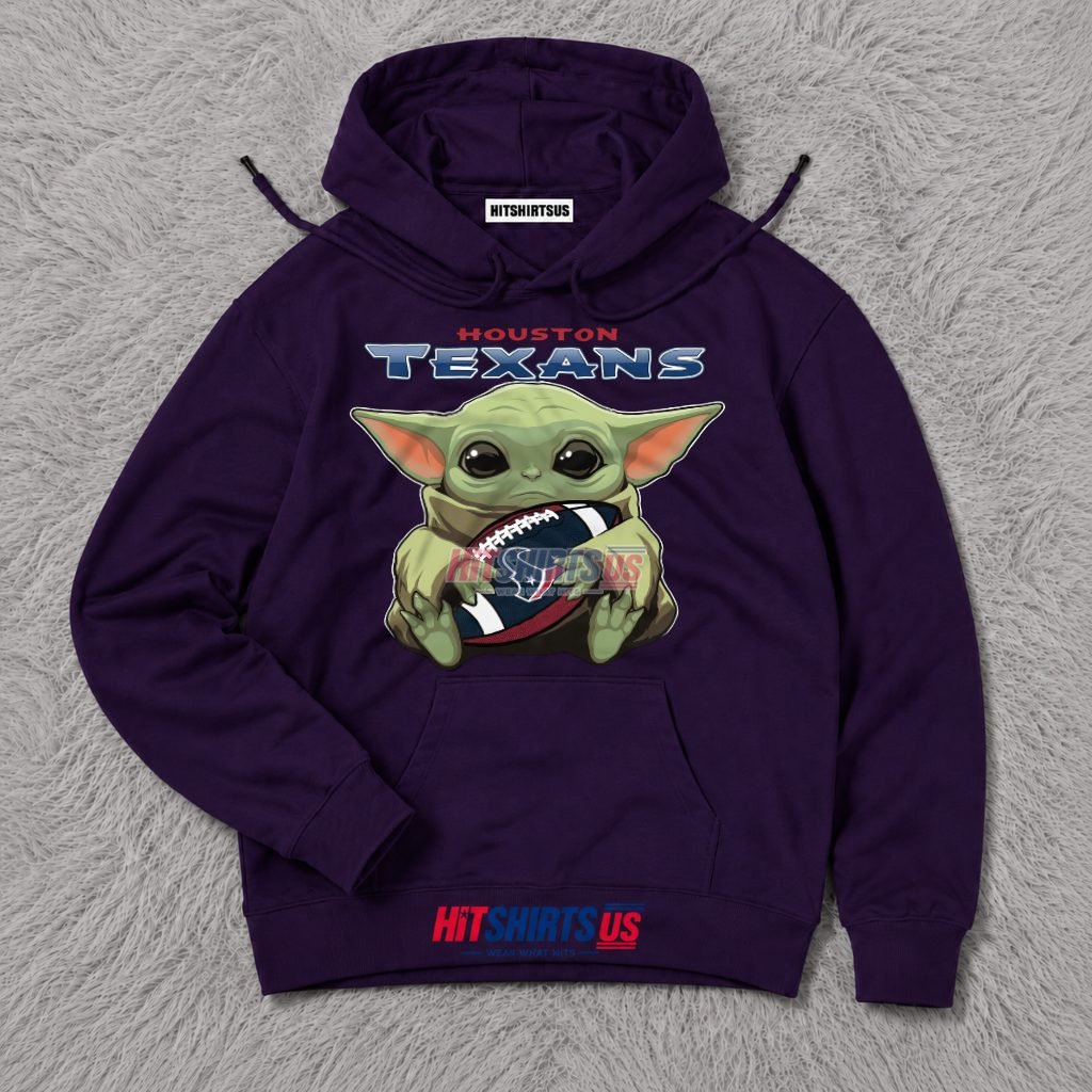 Baby Yoda Grogu Houston Texans Football Fan Hoodie Baby Yoda Grogu Houston Texans Football Fan Hoodie