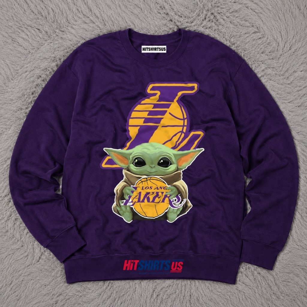 Baby Yoda Los Angeles Lakers Long Sleeve Baby Yoda Los Angeles Lakers Long Sleeve