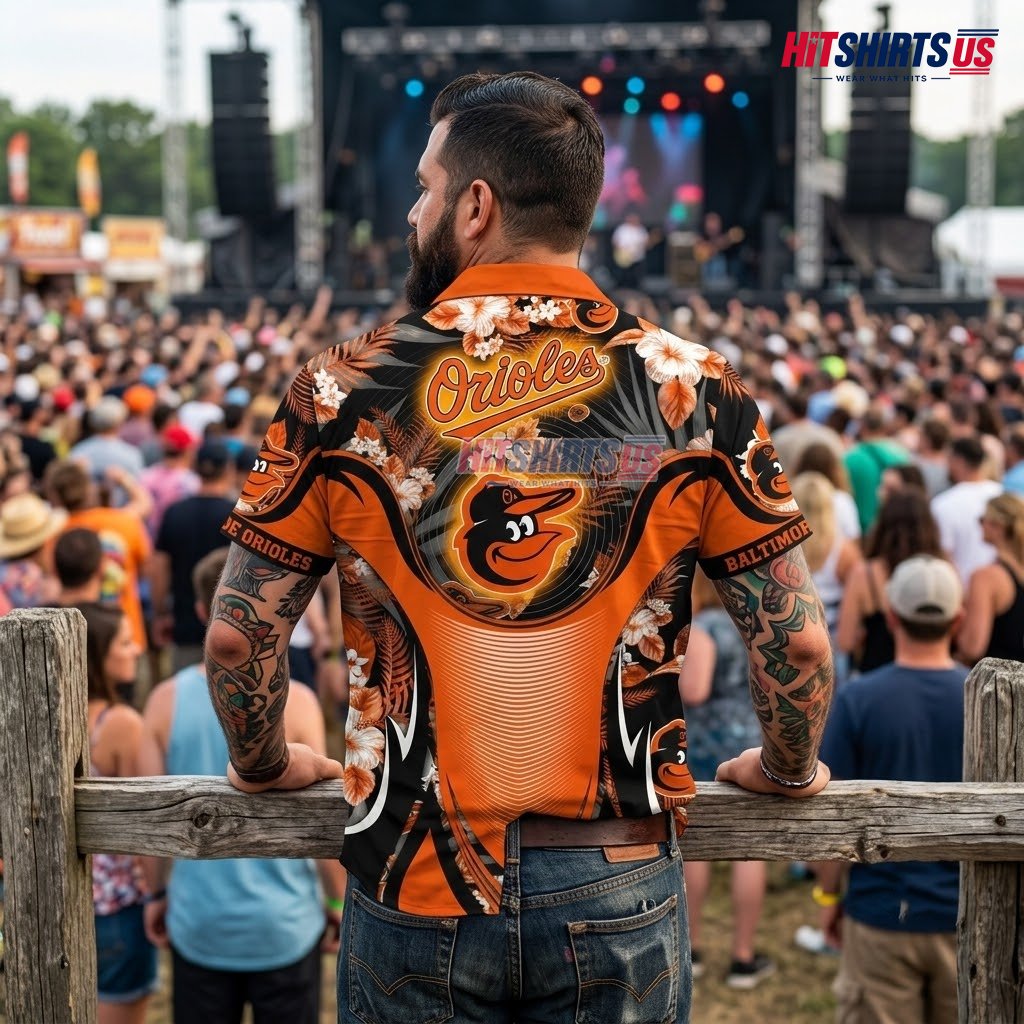 Baltimore Orioles Hawaiian Shirt MLB Neon Glow Dark Hibiscus Version 3 Baltimore Orioles Hawaiian Shirt MLB Neon Glow Dark Hibiscus Version 3