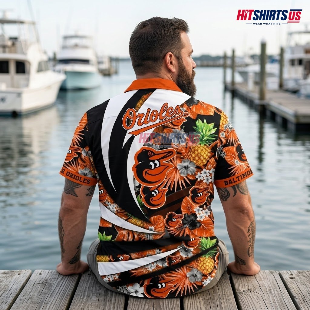 Baltimore Orioles Hawaiian Shirt MLB Pineapple Tropical Pattern Version 3 Baltimore Orioles Hawaiian Shirt MLB Pineapple Tropical Pattern Version 3