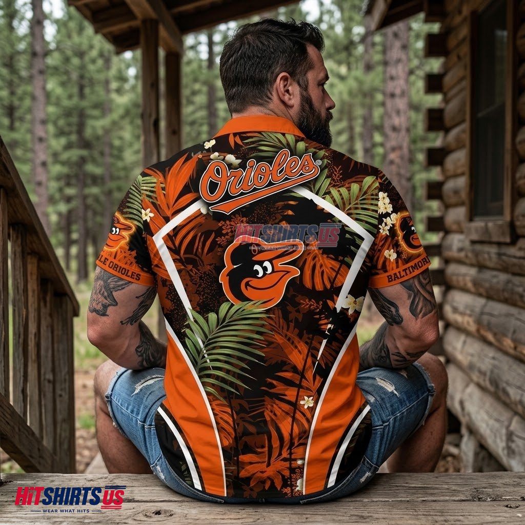 Baltimore Orioles Tropical Shirt MLB Jungle Fern Plumeria Version 3 Baltimore Orioles Tropical Shirt MLB Jungle Fern Plumeria Version 3