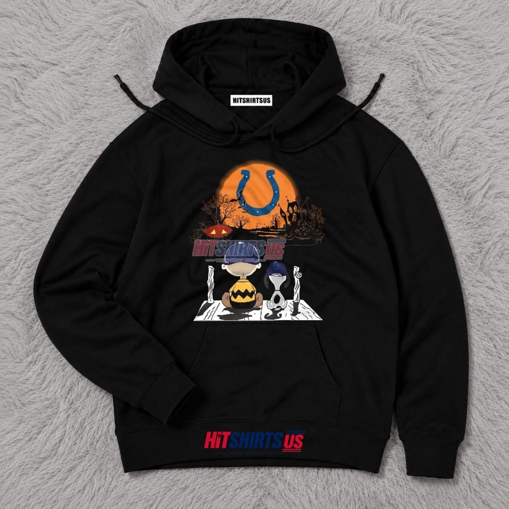 Charlie Brown Snoopy Halloween Moon Indianapolis Colts Hoodie Charlie Brown Snoopy Halloween Moon Indianapolis Colts Hoodie