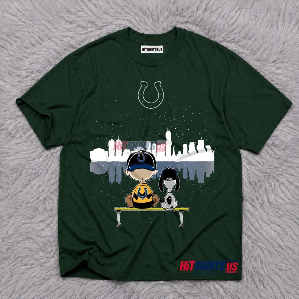 Charlie Brown Snoopy Indianapolis Colts Skyline T-Shirt