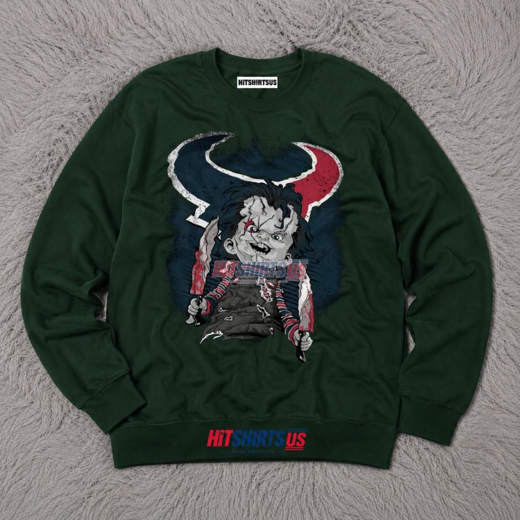 Chucky Houston Texans Horror Fan Long Sleeve Chucky Houston Texans Horror Fan Long Sleeve