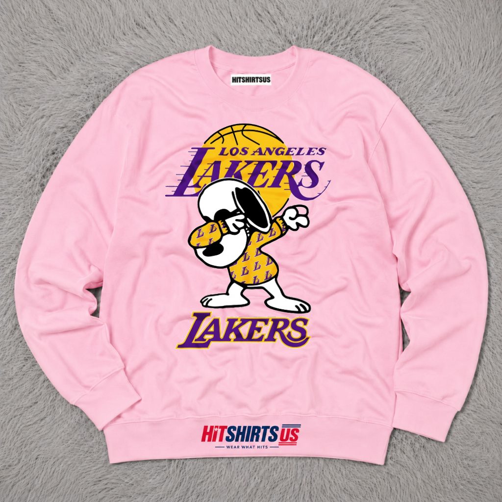 Dabbing Snoopy Los Angeles Lakers Funny Long Sleeve Dabbing Snoopy Los Angeles Lakers Funny Long Sleeve