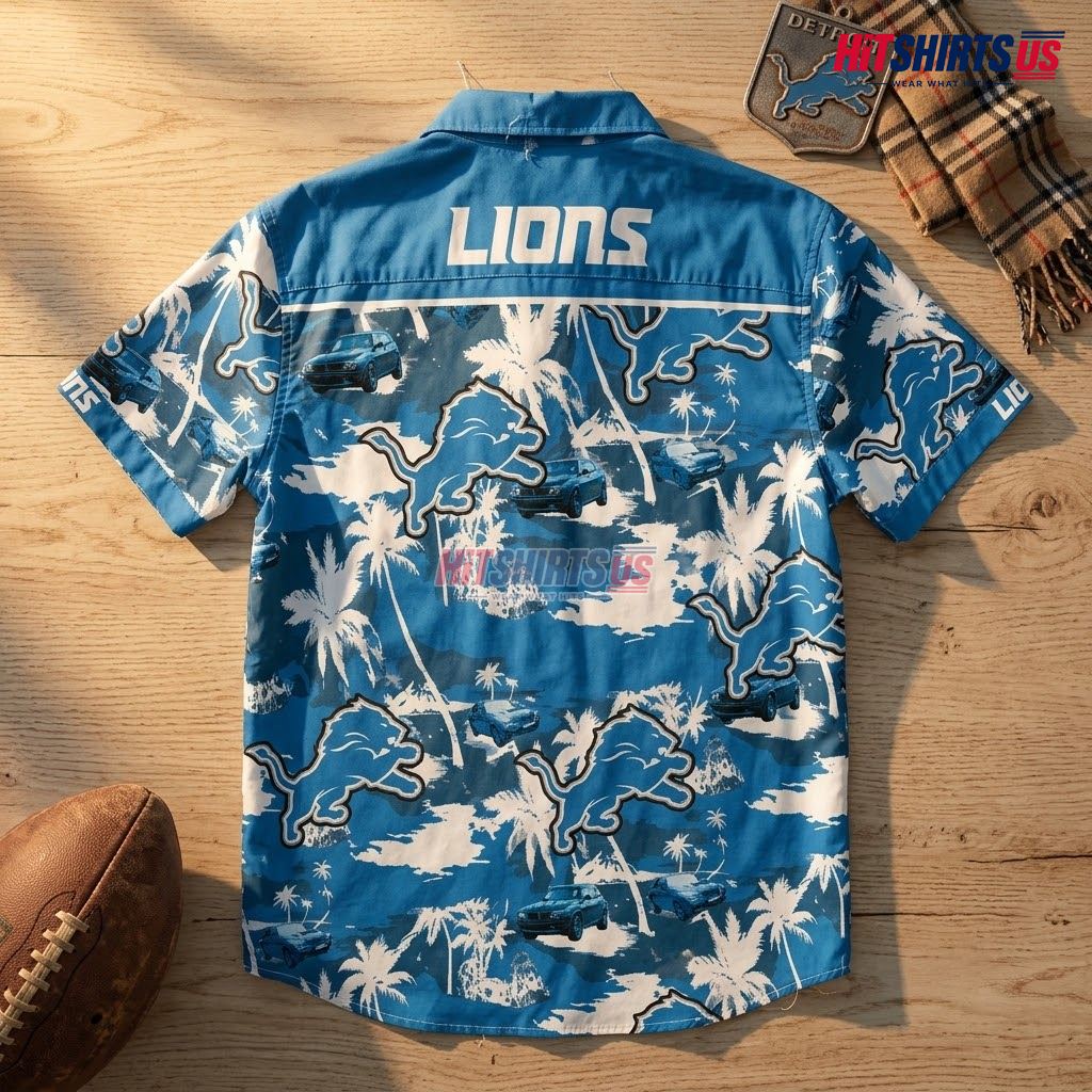 Detroit Lions Tropical Shirt Palm Tree Truck Print Version 3 Detroit Lions Tropical Shirt Palm Tree Truck Print Version 3