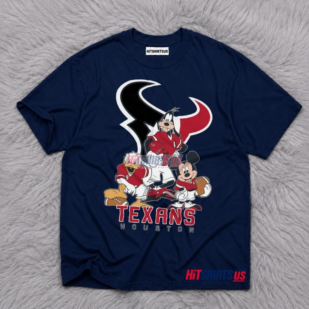 Disney Mickey Mouse Goofy Donald Duck Houston Texans T-Shirt