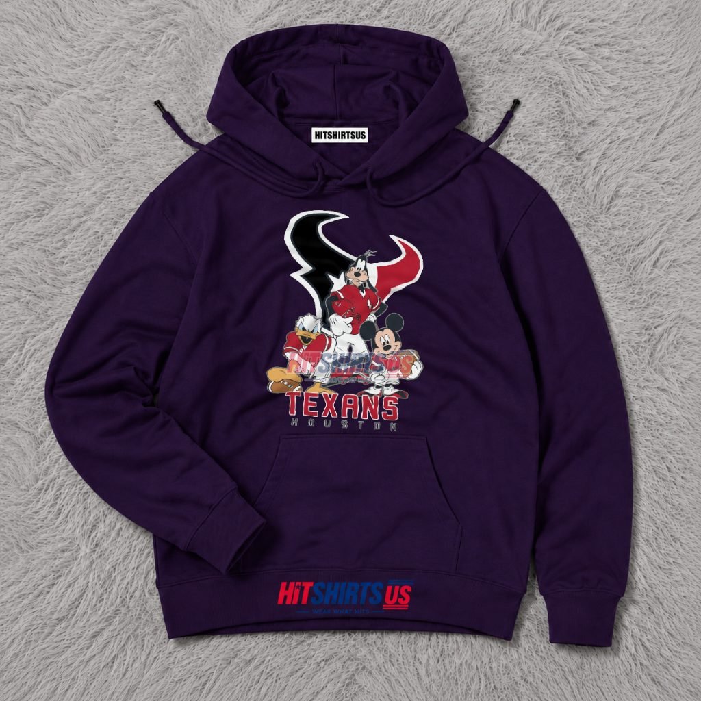 Disney Mickey Mouse Goofy Donald Duck Houston Texans Hoodie Disney Mickey Mouse Goofy Donald Duck Houston Texans Hoodie