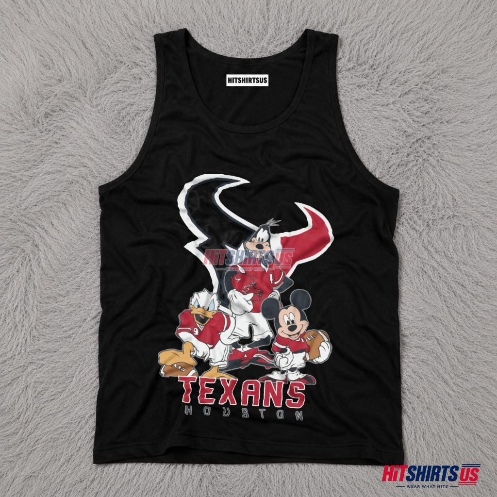 Disney Mickey Mouse Goofy Donald Duck Houston Texans Tank Top Disney Mickey Mouse Goofy Donald Duck Houston Texans Tank Top