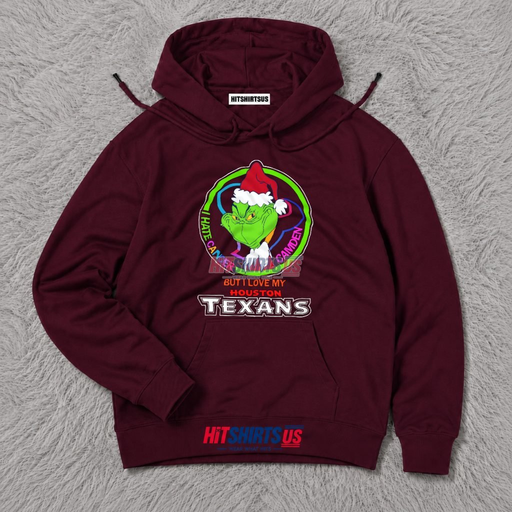 Grinch Houston Texans I Hate Cancer Awareness Christmas Hoodie Grinch Houston Texans I Hate Cancer Awareness Christmas Hoodie