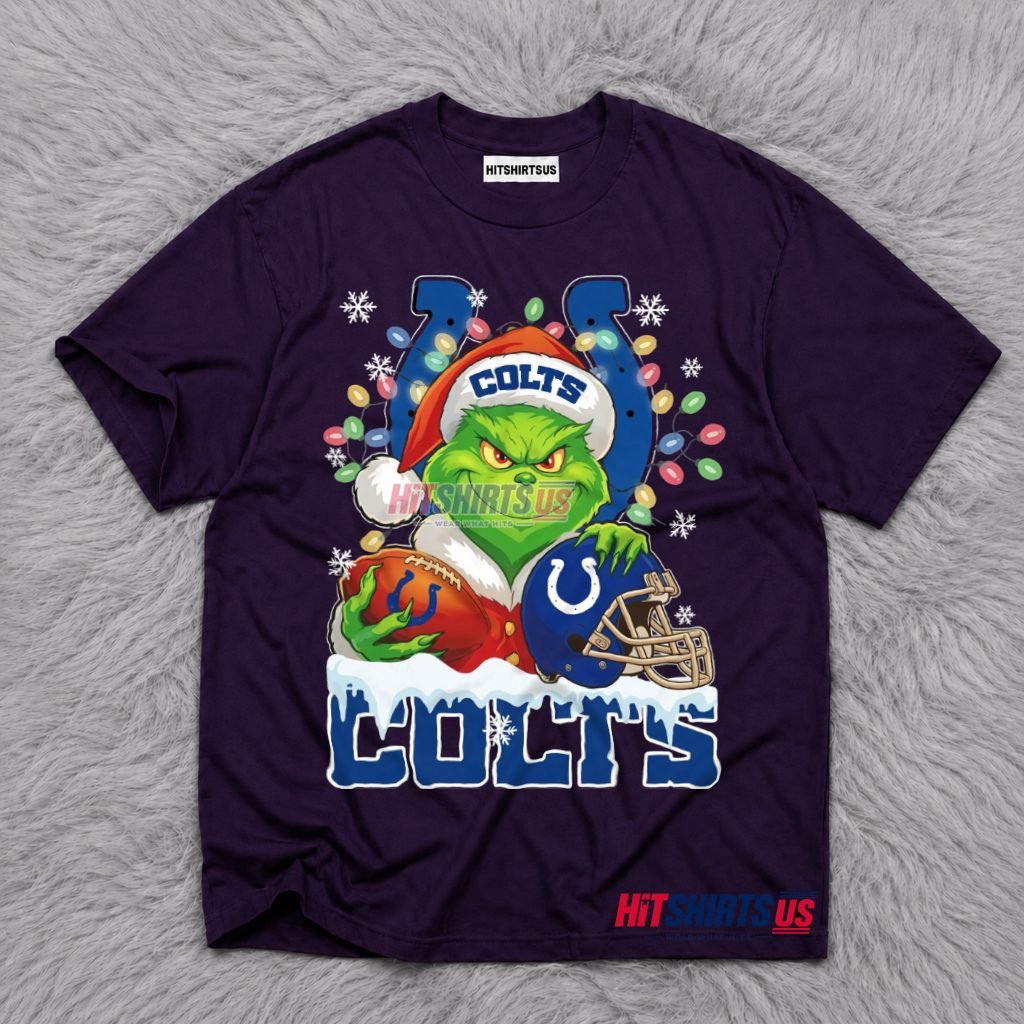 Grinch Indianapolis Colts Football Helmet Christmas T-Shirt