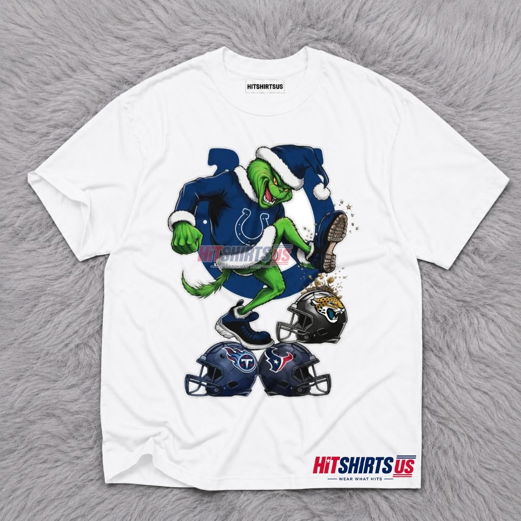 Grinch Kicking Titans Texans Jaguars Indianapolis Colts T-Shirt