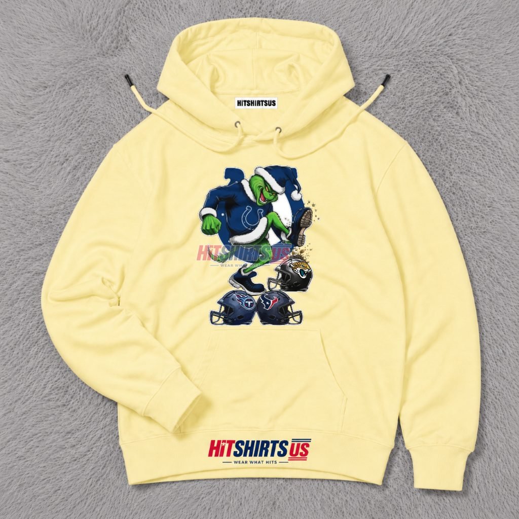 Grinch Kicking Titans Texans Jaguars Indianapolis Colts Hoodie Grinch Kicking Titans Texans Jaguars Indianapolis Colts Hoodie