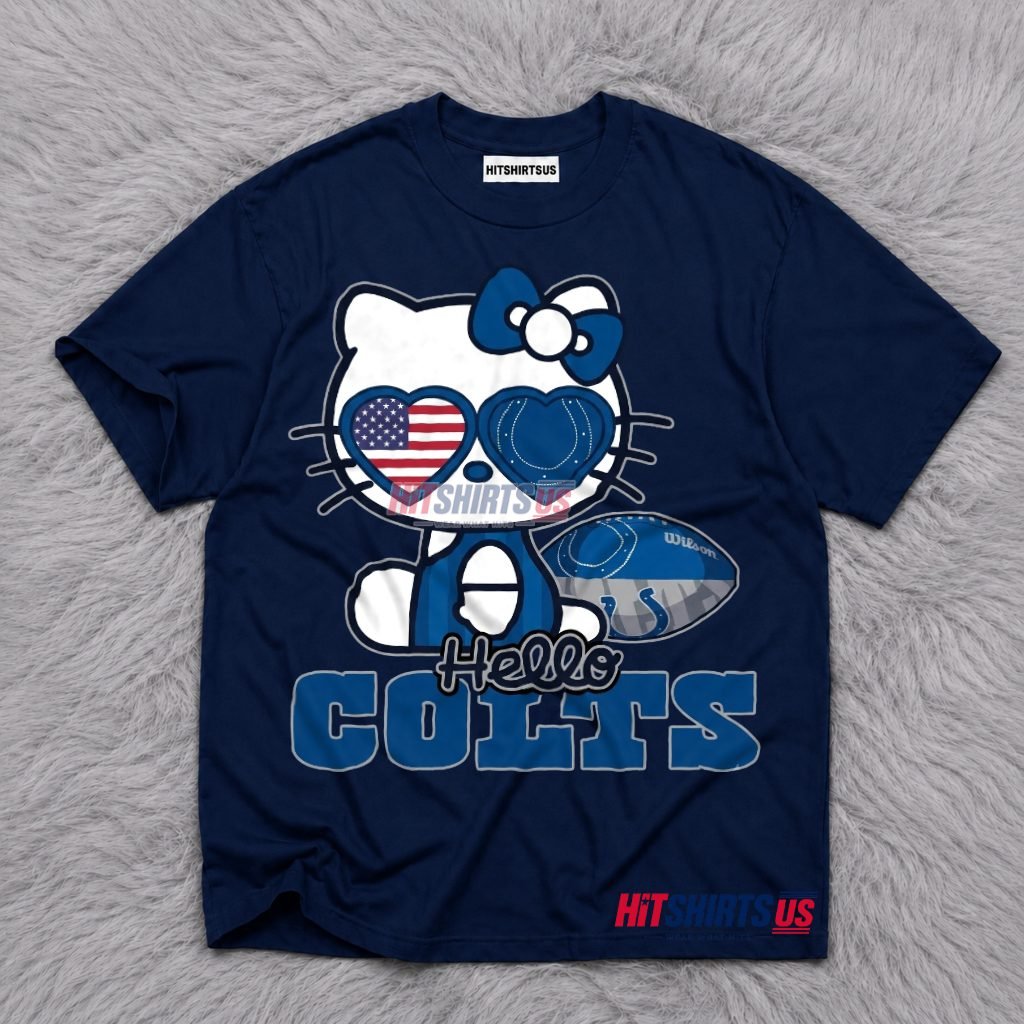 Hello Kitty Indianapolis Colts Heart Sunglasses T-Shirt